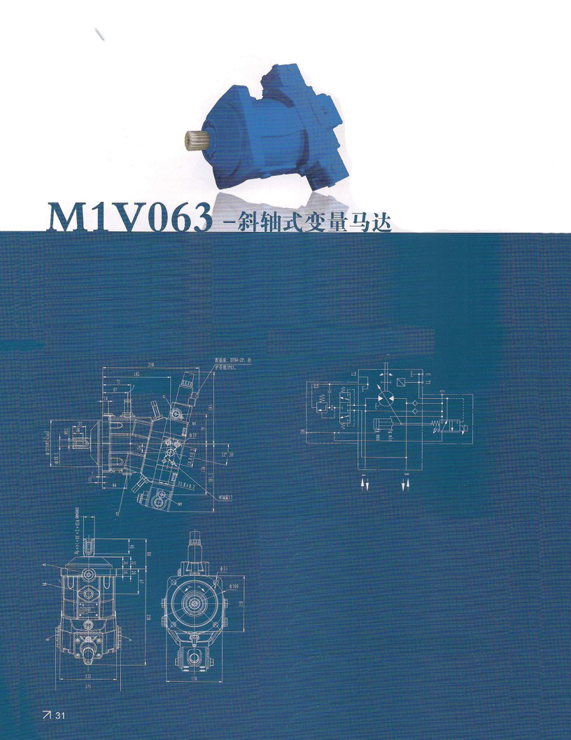 Гидромотор с регулируемой наклонной осью M1V063