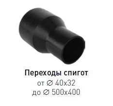 Переход спигот ПЭ 100 dn 63×32 SDR 11